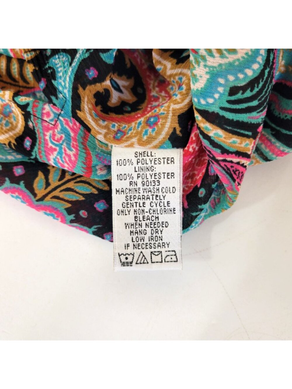 Linea By Louis DellOlio Paisley Print Long Sleeve Blouse 1X Polyester Multi-Colo - Picture 6 of 8